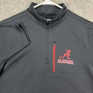 Alabama Stadium Athletics Pullover Mens Large Gray Quarter Zip Crimson Tide NCAA